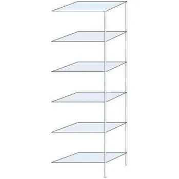 Dílenský regál Kovový regál Ogmios, přístavbový, 250 x 75 x 40 cm, 1 700 kg, 6 polic, 150 kg/police, pozink