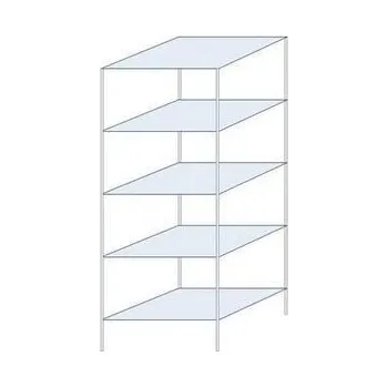 Dílenský regál Kovový regál Ogmios, základní, 200 x 75 x 60 cm, 1 300 kg, 5 polic, 250 kg/police, pozink