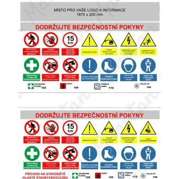 Kancelář Areál stavby bezpečnostní banner, banner 1000 x 520 x 1 mm