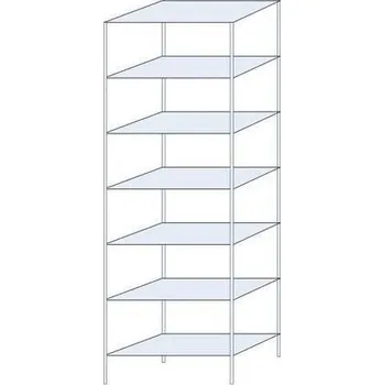 Dílenský regál Kovový regál Ogmios, základní, 300 x 100 x 50 cm, 2 300 kg, 7 polic, 150 kg/police, pozink