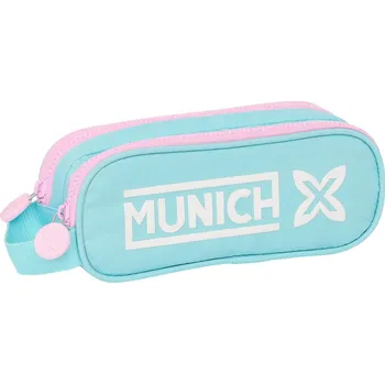 Penál Dvojitý penál s poutkem Munich Heaven Světle modrá (21 x 8 x 6 cm)