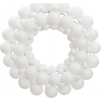 Vánoce VÁNOČNÍ VĚNEC BÍLÝ 45CM POLYSTYREN