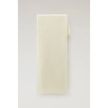 Šála ŠÁLA WOOLRICH CASHMERE RIBBED SCARF MILKY CREAM