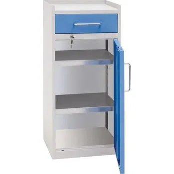 Dílenská skříň na nářadí Manutan Expert, 98 x 43 x 34 cm, šedá/modrá