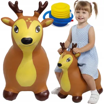 Skákací hračka pro děti s pumpičkou, gumový skákací Jelínek, nosnost 45 kg, pro děti od 1 roku