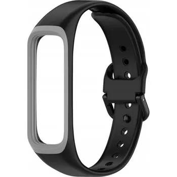 Řemínek na hodinky Řemínek pro Samsung Galaxy Fit 2 SM-R220 černý s šedým límcem