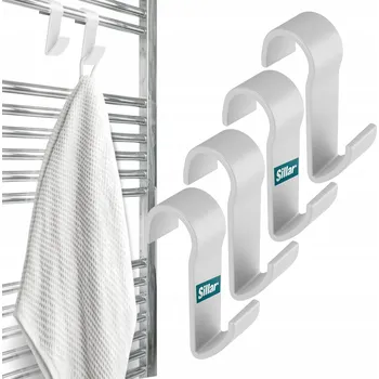 Věšák Věšáky na radiátor bílé 4ks Háčky do koupelny na topení Sillar 4x