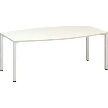 Konferenční stůl Alfa 420 s bílým podnožím, 200 x 110 x 74,2 cm, dezén bílá