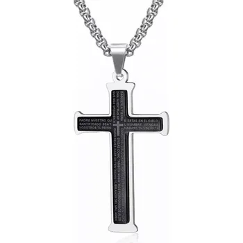 Přívěsek Přívěsek z chirurgické oceli Křížek Calvo černý - Model BEZ ŘETÍZKU (pouze přívěsek)