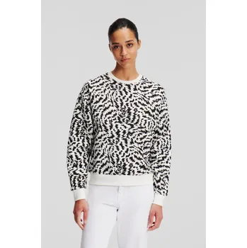 Dámská mikina MIKINA KARL LAGERFELD ELEKTRIKA AOP SWEATSHIRT ELEKTRIKA BLACK/WHITE