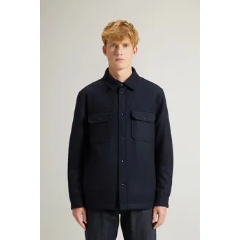 Pánská košile BUNDA WOOLRICH ALASKAN WOOL OVERSHIRT MELTON BLUE