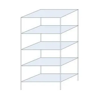 Dílenský regál Kovový regál Ogmios, základní, 200 x 100 x 60 cm, 1 300 kg, 5 polic, 150 kg/police, pozink