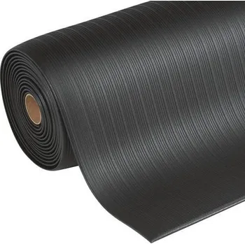 Rohožka Protiúnavová průmyslová rohož Manutan Expert s rýhovaným povrchem, 1 830 x 122 cm, černá