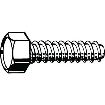 Dílna Samořezný šroub se šestihrannou hlavou, bez hrotu DIN 7976 F Ocel Pozinkované ST4,8X19MM
