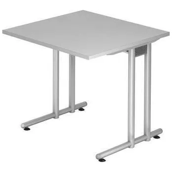 Kancelářský stůl Nomeris, 80 x 80 x 72 cm, rovné provedení, světle šedá