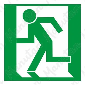 Kancelář Nouzový východ vlevo, samolepka 300 x 300 x 0,4 mm, fotoluminiscenční