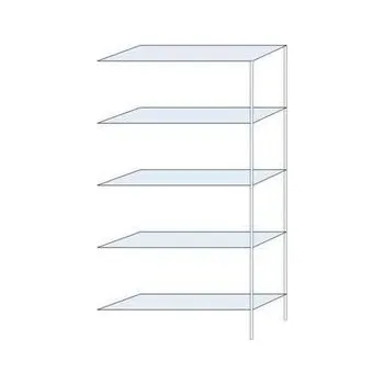 Dílenský regál Kovový regál Ogmios, přístavbový, 200 x 100 x 30 cm, 1 300 kg, 5 polic, 150 kg/police, pozink