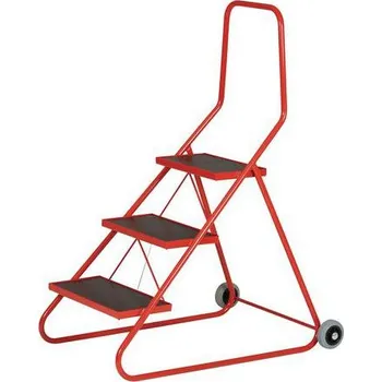 Schůdek Pojízdné ocelové schůdky s plošinou, 3 stupně