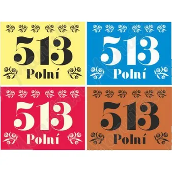 Domovní cedule Domovní číslo, plast 210 x 148 x 2 mm A5, venkovský styl žlutá