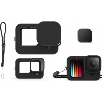 Silikonové Pouzdro + Šňůrka + Krytka Objektivu pro GoPro 12-8 - Spolehlivá Ochrana