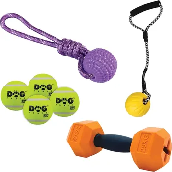 Pomůcka pro výcvik zvířete Aportovací sada pod stromeček pro střední a velké pejsky