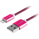 GoGEN USB / lightning, 1m, opletený (LIGHTN100MM25) fialový
