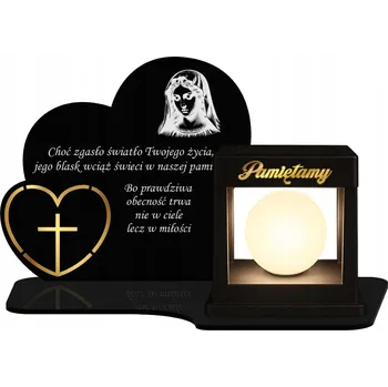 Svíčka Hřbitovní Svíčka Pamatujeme si Marii Srdce na hřbitov Černá Premium