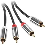 GoGEN 2x Cinch / 2x Cinch, 2m, pozlacené konektory (GOG2CINCH200MM01) černý