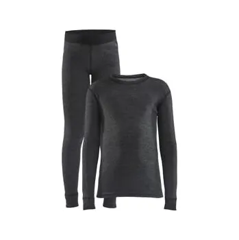 Set dětského termoprádla Set CRAFT CORE Wool Merino Junior černá 86 + doprava zdarma!