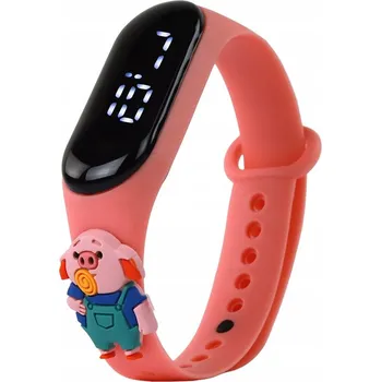 Hodinky Hodinky s Dotykovým Displejem Prasátko Světle Růžové Nastavitelný Pásek