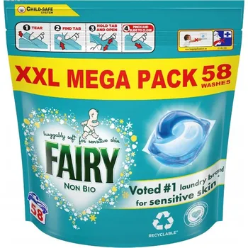 Prací prostředek Fairy Non Bio Pods kapsle na praní pro miminka, citlivá pokožka 58 kusů