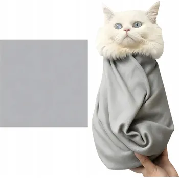 Pelíšek pro psa PELÍŠEK PRO KOČKY ZAVINOVACÍ DEKA MĚKKÁ, TEPLÁ, 70 X 70 CM, ŠEDÁ, SIEMIEC