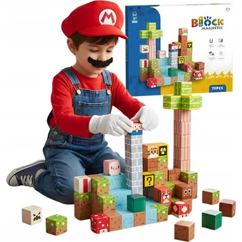 ostatní stavebnice Sada magnetických Stavebnice , 75 vzdělávacích dílků pro děti