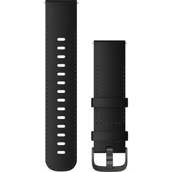 Příslušenství k chytrým hodinkám Garmin Quick Release (22 mm), kožený, přezka Brushed Slate (010-12932-63) černý