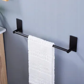 Držák na ručník WIESZAK ŁAZIENKOWY CZARNE NA RUČNÍKY KOVOVÝ 40cm