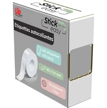 Fotopapír UPrint 14mmx40mm, 180 etiket, pro tiskárny etiket UPrint UP21 (UP21 180 TRANSPARENT) průhledná