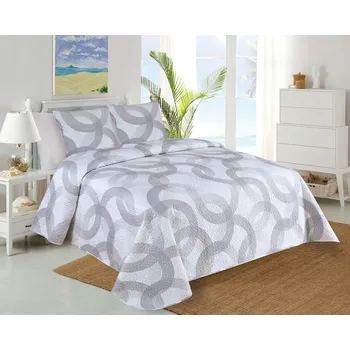 Přehoz na lůžko Přehoz JAHU polyester 220 cm x 240 cm šedý