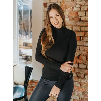 Dámský černý bambusový rolák Velikost: L