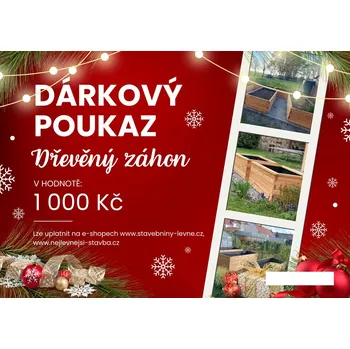 Dárkový potravinový koš Vánoční dárkový poukaz - dřevěné záhony v hodnotě 1 000 Kč