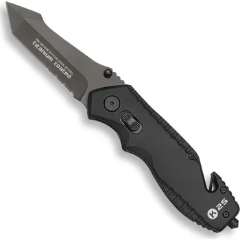 Bojový nůž K25 Nůž zavírací 18749 taktický kombinované ostří ČERNÝ