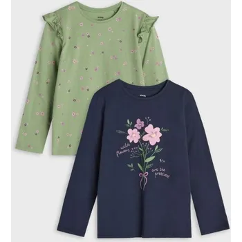 Sinsay - Tričko s dlouhými rukávy 2 pack - vícebarevná - 050CA-MLC - 050CA-MLC-104-1