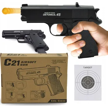 Dětská zbraň METAL ASG ZBRAŇ PISTOLET NA KULKI REPLIKA PUŠKA