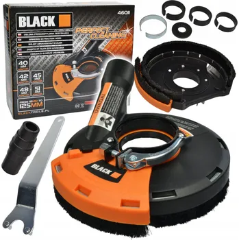 ODSÁVACÍ KRYT PROTI PRACHU PRO ÚHLOVÉ BRUSKY 115-125 mm BLACK