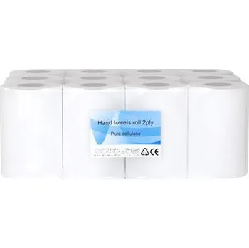 Papírový ručník Papírové ručníky Pure 2vrstvé, 50 m, bílé, 12 ks