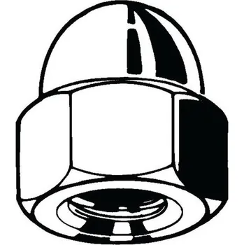 Šestihranná kloboučková matice vysoká DIN 1587 Ocel Pravý Bez PU 6 M8