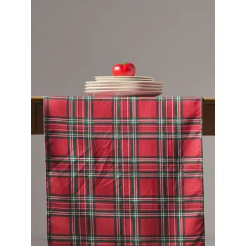 ubrus Sinsay - Kostkovaný běhoun na stůl - červená - 107GT-33X - 107GT-33X-ONE