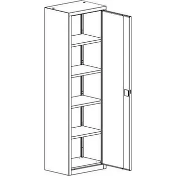 Kovová dílenská skříň, 199 x 60 x 43,5 cm, modrá/modrá