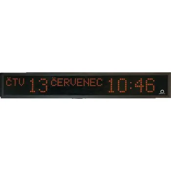 Hodiny Digitální hodiny s kalendářem, dvoustranné, červené, stropní závěs 50 cm