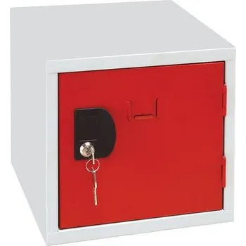 Nábytek Svařovaný šatní box Manutan Expert John, šedý/červený