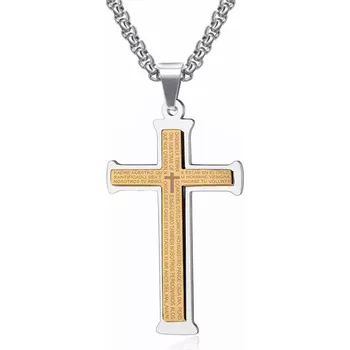 Přívěsek Přívěsek z chirurgické oceli Křížek Calvo zlatý - Model BEZ ŘETÍZKU (pouze přívěsek)